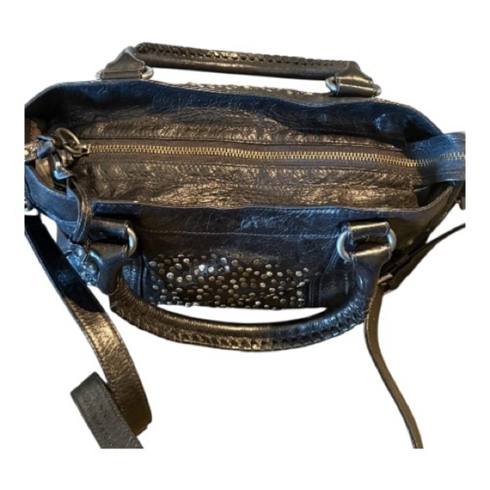FRYE (rare!) Deborah Studded Black Leather Large Satchel - Picture 3 of 16